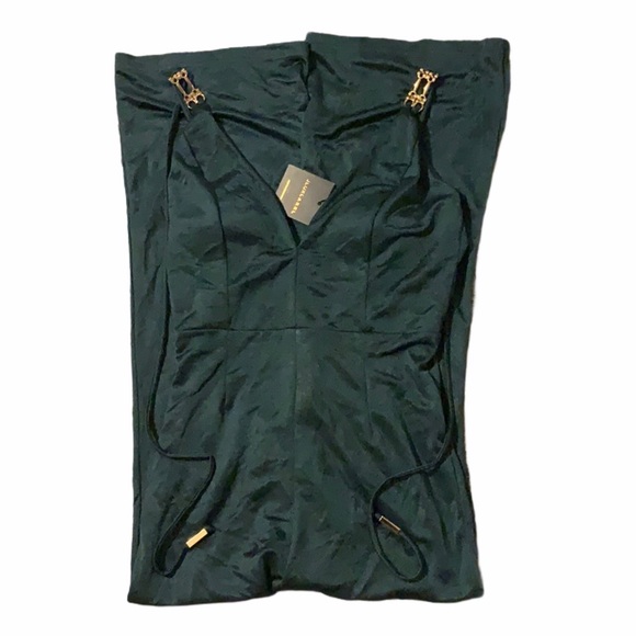 JLUXLABEL Pants - NWT JLUXLABEL Hunter Green Gold Tasseled Jumpsuit